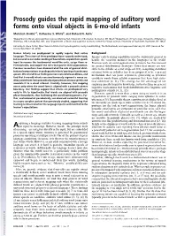 Prosody Guides the Rapid Mapping of Auditory Word Forms Onto Visual Objects in 6-Mo-Old Infants
