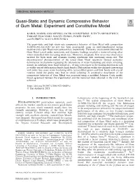 Quasi-Static and Dynamic Compressive Behavior of Gum Metal: Experiment and Constitutive Model
