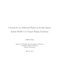 A Search for an Additional Planet in the Hot-Jupiter System WASP-5 by Transit Timing Variations