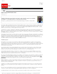 India's March Towards Open Access Subbiah Arunachalam 5 March 2004 Source: Scidev.Net
