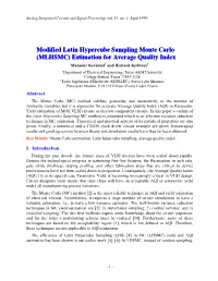 Modified Latin Hypercube Sampling Monte Carlo