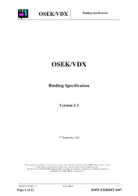 OSEK/VDX Binding Specification