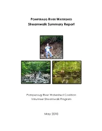 Pomperaug River Watershed Streamwalk Report