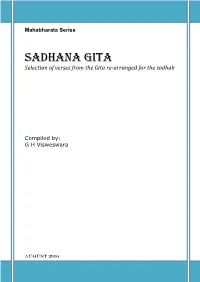 Sadhana Gita Selection of Verses from the Gita Re-Arranged for the Sadhak
