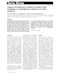Temporal and Bathymetric Resolution of Nautiloid Death Assemblages in Stratigraphically Condensed Oozes (New Caledonia)