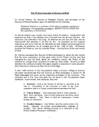 The 10 Core Concepts of Science of Mind Dr. Ernest Holmes, The