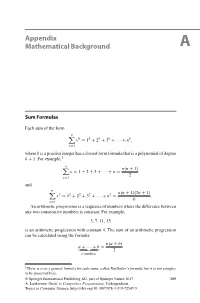 Appendix Mathematical Background A