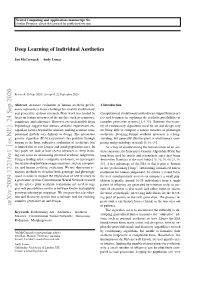 Deep Learning of Individual Aesthetics