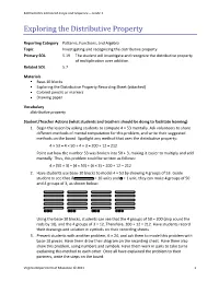 Exploring the Distributive Property; Patterns, Functions, and Algebra; 5.19