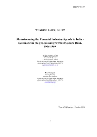 Lessons from the Genesis and Growth of Canara Bank, 1906-1969
