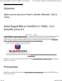 Ostechnix Install Sugarcrm on Centos 6.4 / RHEL / 6.4 / Scientific