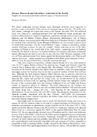 Science, Research and Adventure: Austrians in the Pacific Insights Into an Unusual and Mostly Unknown Aspect of Austrian History