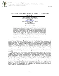 Security Analysis of Smartphone Operating Systems