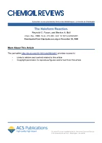 The Haloform Reaction. Reynold C