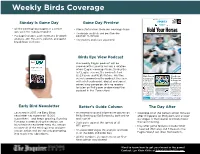 Weekly Birds Coverage