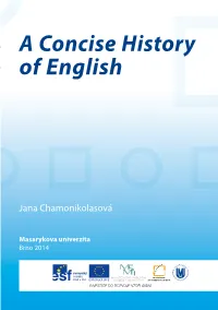 A Concise History of English a Concise Historya Concise of English