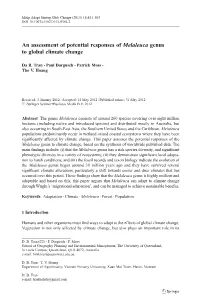 An Assessment of Potential Responses of Melaleuca Genus to Global Climate Change