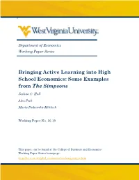 Bringing Active Learning Into High School Economics: Some Examples from the Simpsons