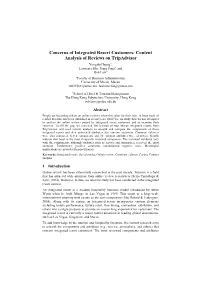 Concerns of Integrated Resort Customers: Content Analysis Of