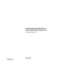 Licensing Information User Manual Oracle® ILOM Firmware