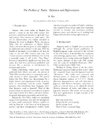 Problem of Tanka : Deﬁnition and Differentiation
