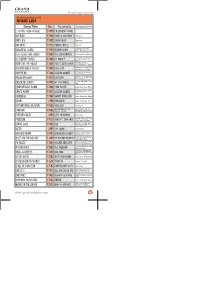 SONG LIST Song Title No