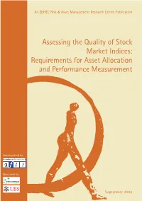 "Assessing the Quality of Stock Market Indices: Requirements for Asset