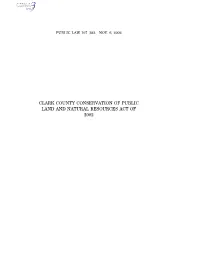 Clark County Conservation of Public Land and Natural Resources Act of 2002