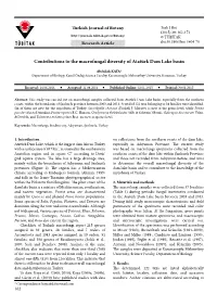 Contributions to the Macrofungal Diversity of Atatürk Dam Lake Basin
