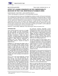Effect of Loading Sequences on the Compressibility Behavior of Peat Soil Reinforced by Bamboo Grids
