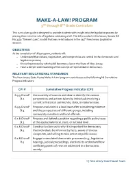 MAKE-A-LAW! PROGRAM 3RD Through 8TH Grade Curriculum