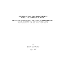 Morphosyntactic Phenomena of Korean in Role and Reference Grammar