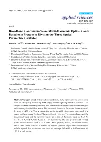 Broadband Continuous-Wave Multi-Harmonic Optical Comb Based on a Frequency Division-By-Three Optical Parametric Oscillator