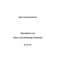 Descriptive List Clare Local Authority Collection