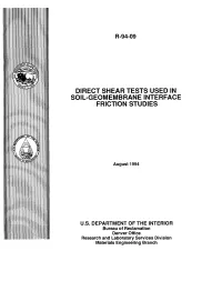 Direct Shear Tests Used in Soil-Geomembrane Interface Friction Studies