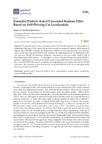 Extended Particle-Aided Unscented Kalman Filter Based on Self-Driving Car Localization