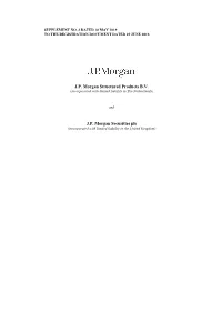 J.P. Morgan Structured Products B.V. J.P. Morgan Securities