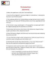 The Sympathizer (Questions)