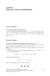 Exercises: Answers and Solutions