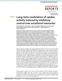 Long-Term Modulation of Cardiac Activity Induced by Inhibitory Control