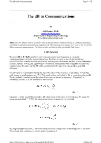 The Db in Communications Page 1 of 5