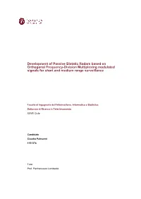 Development of Passive Bistatic Radars Based on Orthogonal Frequency-Division Multiplexing Modulated Signals for Short and Medium Range Surveillance