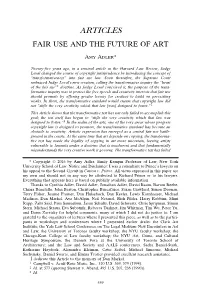 Fair Use and the Future of Art