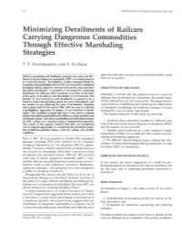 Minimizing Derailments of Railcars Carrying Dangerous Commodities Through Effective Marshaling Strategies