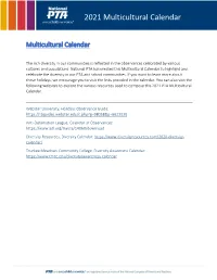 Multicultural Calendar