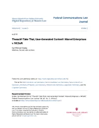 Take That, User-Generated Content!: Marvel Enterprises V. Ncsoft