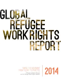 Taking the Movement from Theory to Practice a Report by Asylum Access and the Refugee Work Rights Coalition About Us Acknowledgments