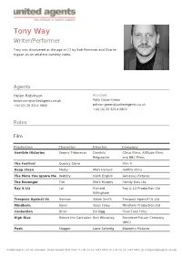 Tony Way Writer/Performer