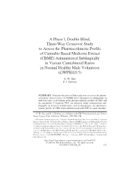 A Phase I, Double Blind, Three-Way Crossover Study to Assess The