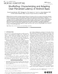 Characterizing and Adapting User-Perceived Latency of Android Apps